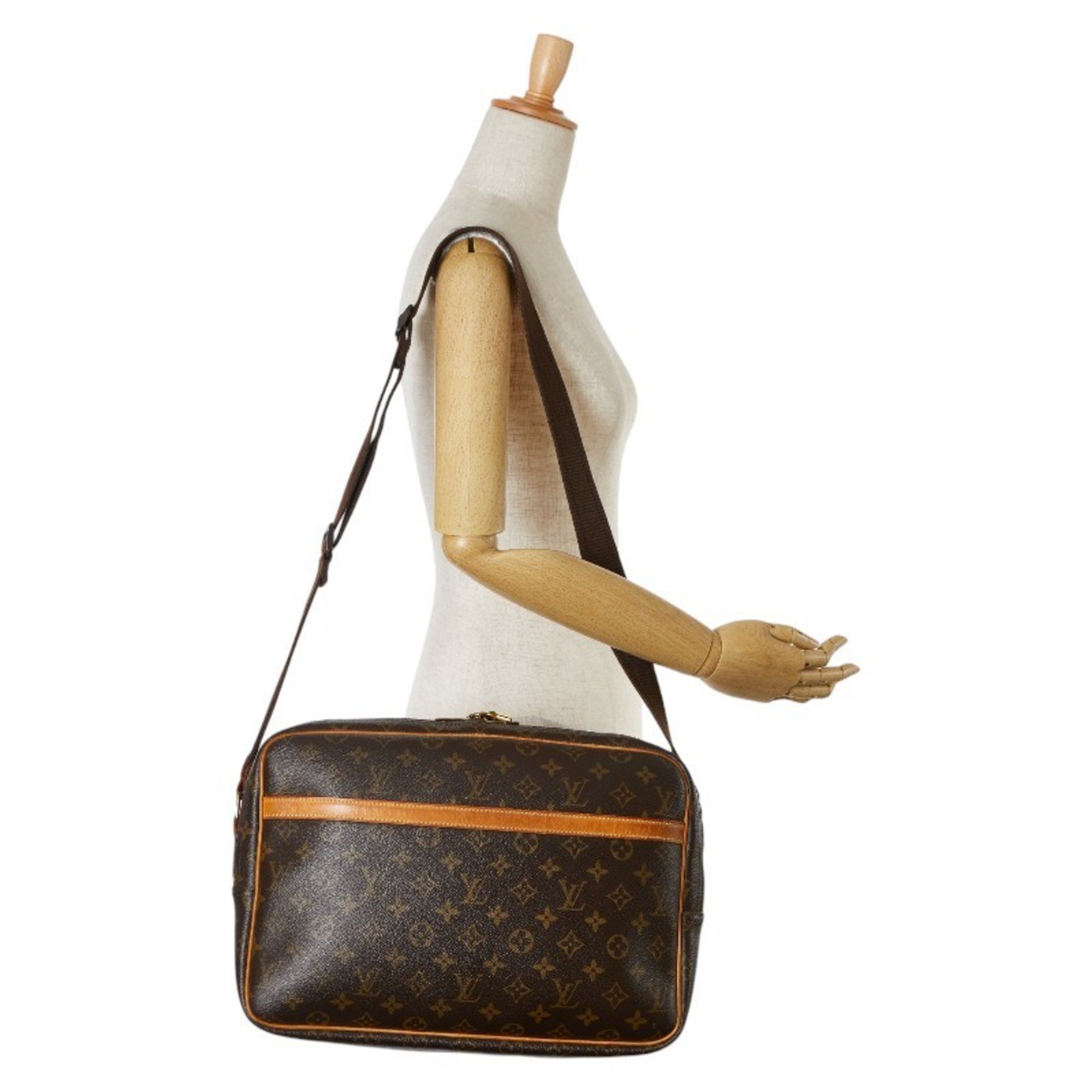 Louis Vuitton Monogram Reporter GM Shoulder Bag M45252 Brown PVC Leather Women's LOUIS VUITTON