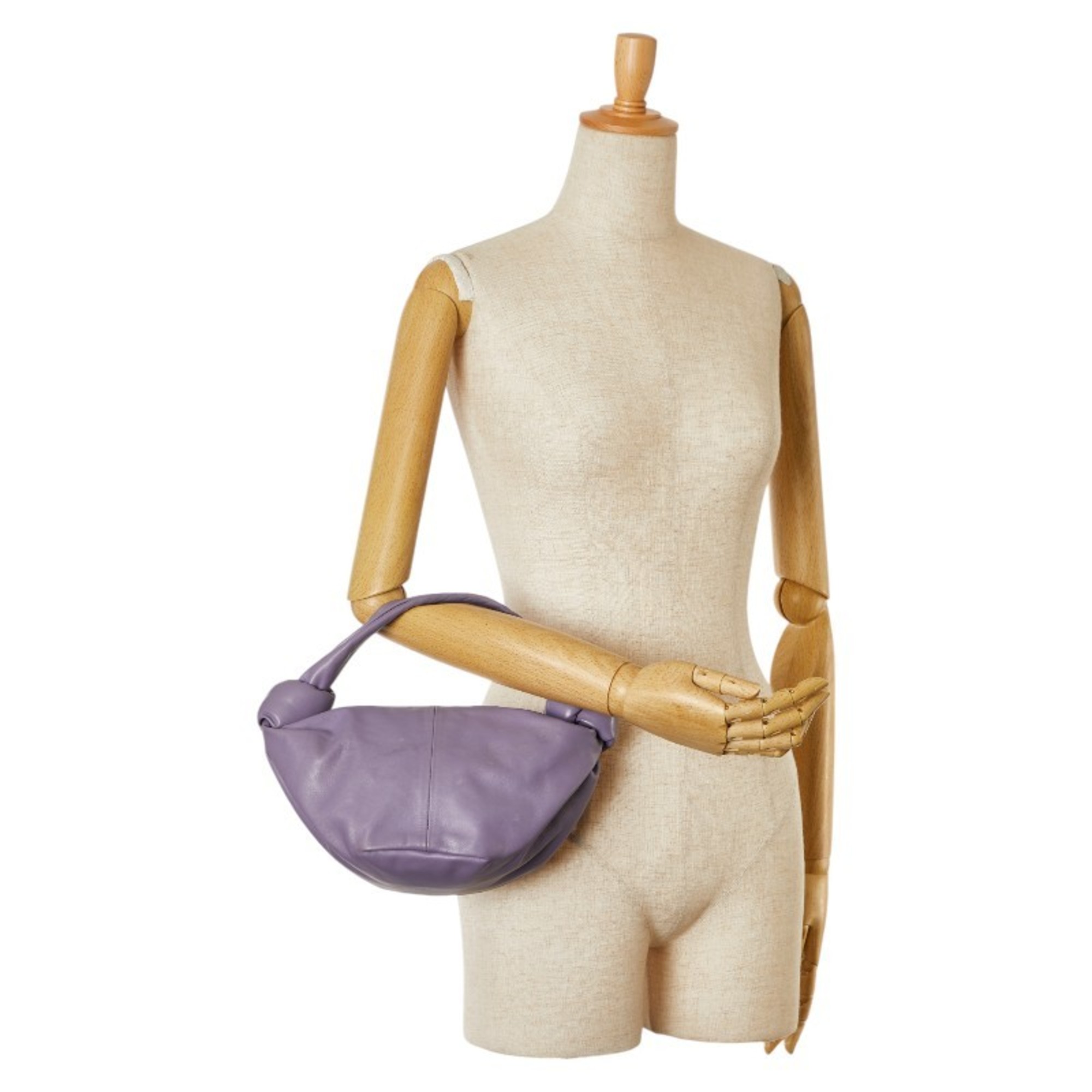 Bottega Veneta Double Knot Jodie Shoulder Bag Lavender Purple Leather Women's BOTTEGAVENETA