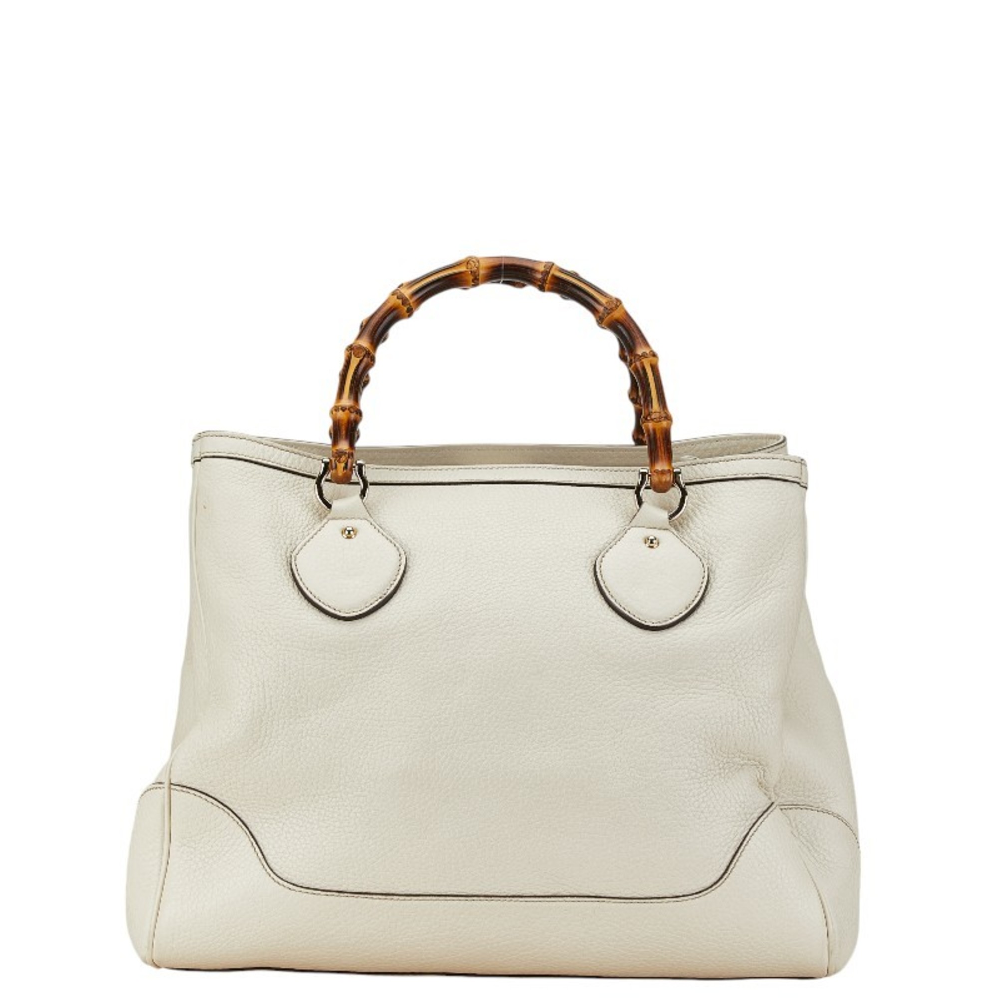 Gucci Bamboo Handbag 202317 White Leather Women's GUCCI