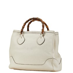 Gucci Bamboo Handbag 202317 White Leather Women's GUCCI