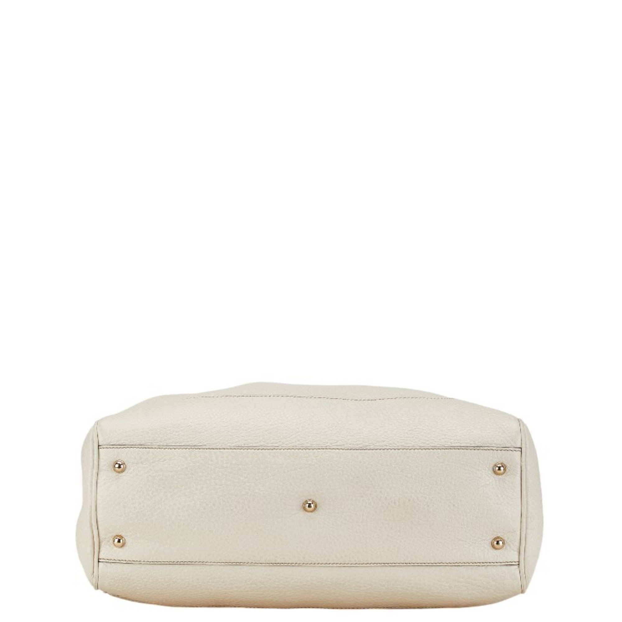 Gucci Bamboo Handbag 202317 White Leather Women's GUCCI