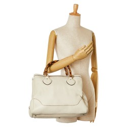 Gucci Bamboo Handbag 202317 White Leather Women's GUCCI