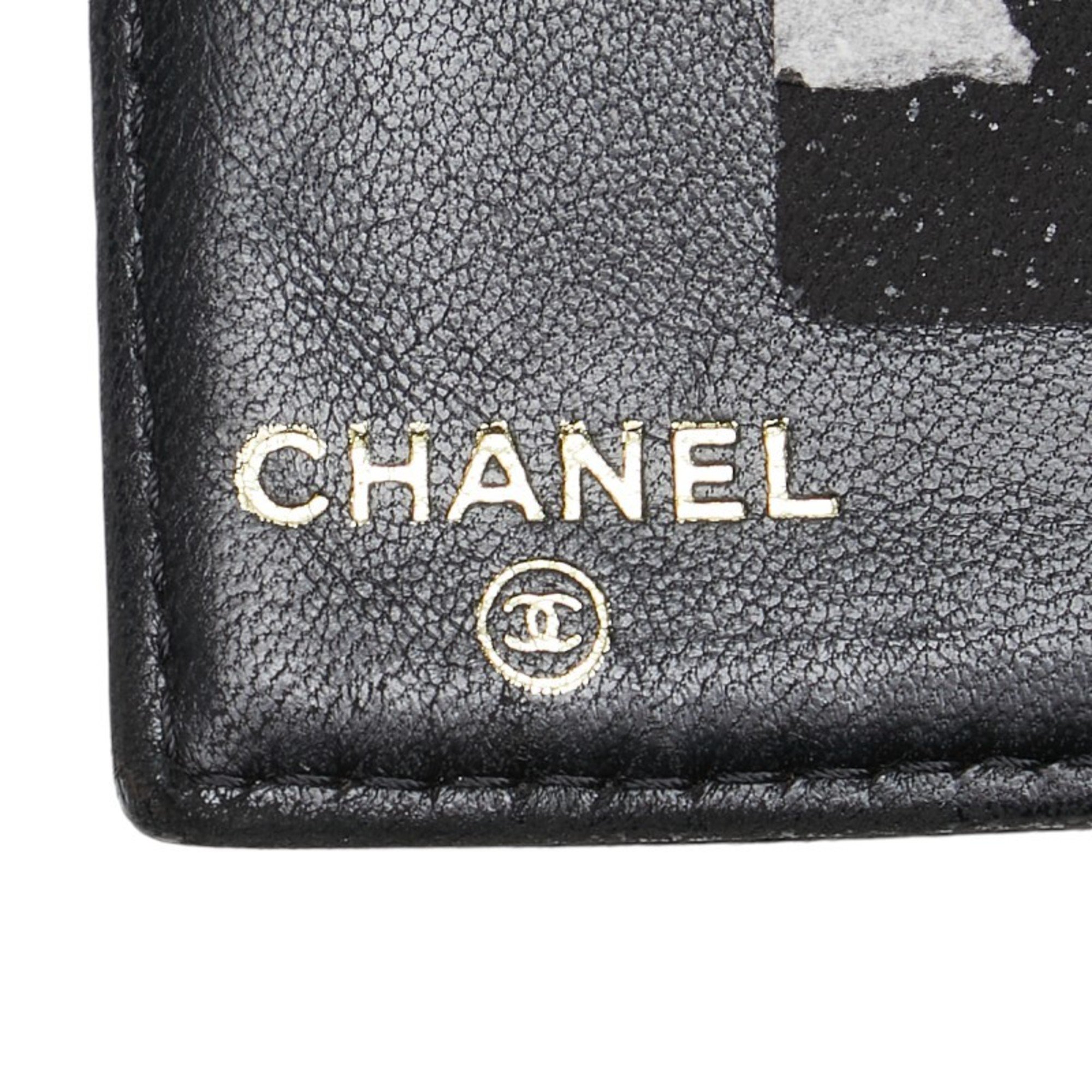 Chanel Coco Mark Long Wallet 8651 Black Caviar Skin Women's CHANEL