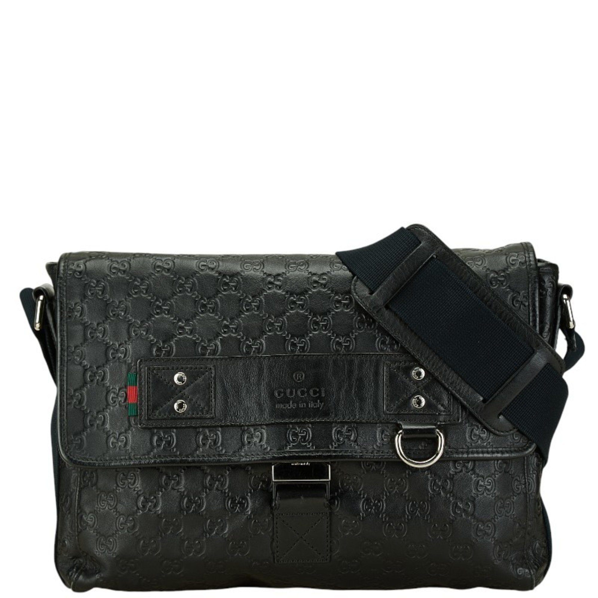 Gucci Guccissima Shoulder Bag 246067 Black Leather Women's GUCCI