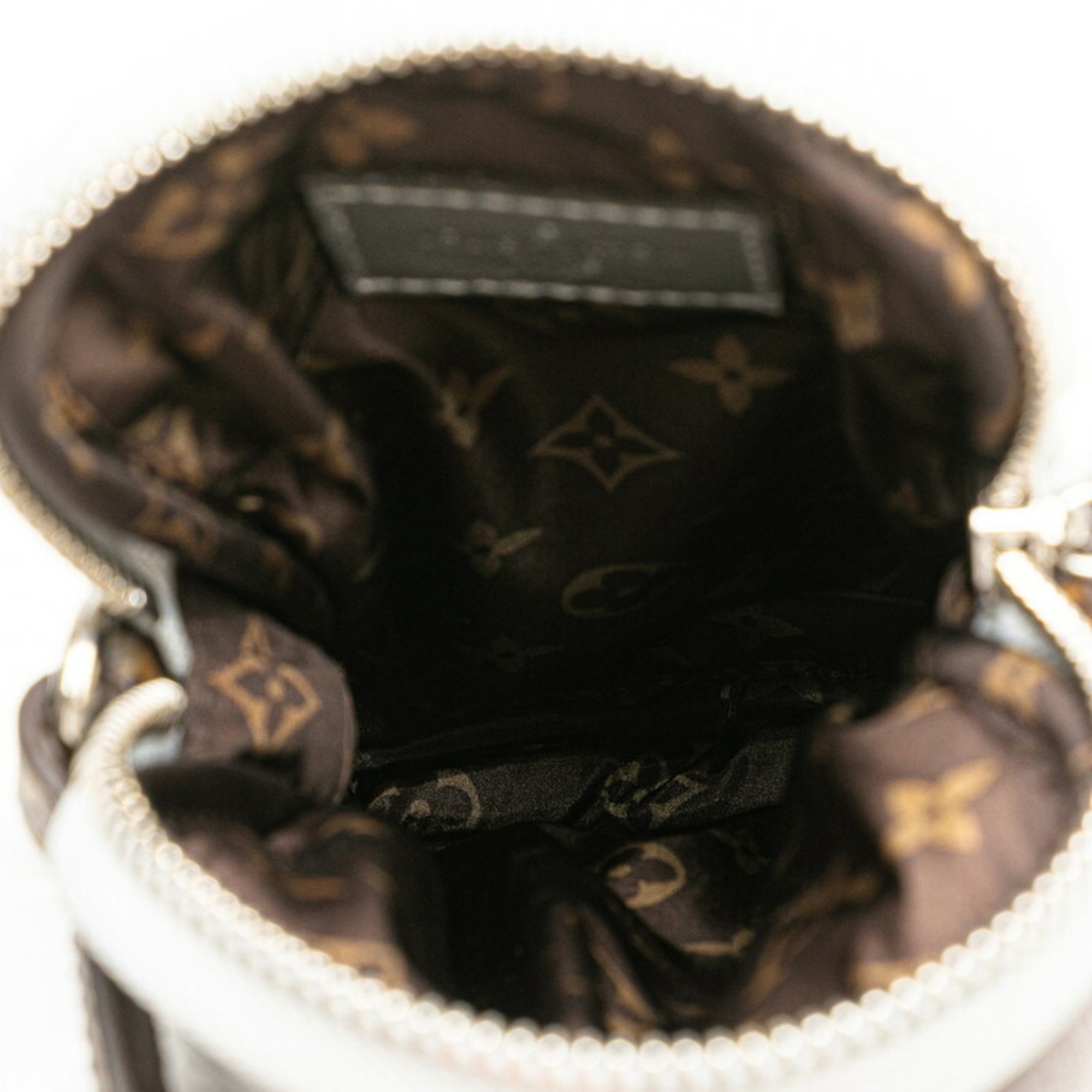 Louis Vuitton Monogram Pillow Phone Pouch Shoulder Bag M81716 Silver Brown Nylon Leather Women's LOUIS VUITTON