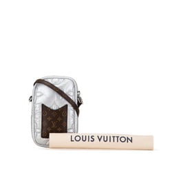 Louis Vuitton Monogram Pillow Phone Pouch Shoulder Bag M81716 Silver Brown Nylon Leather Women's LOUIS VUITTON