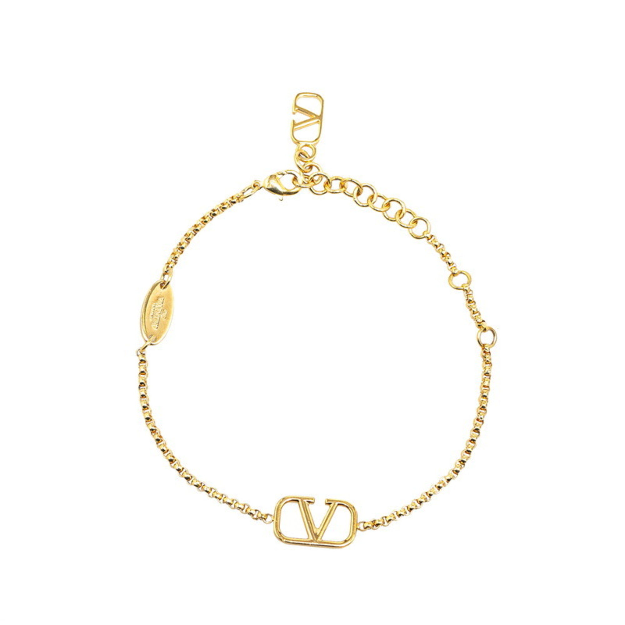 Valentino V Chain Bracelet Gold Plated Women's