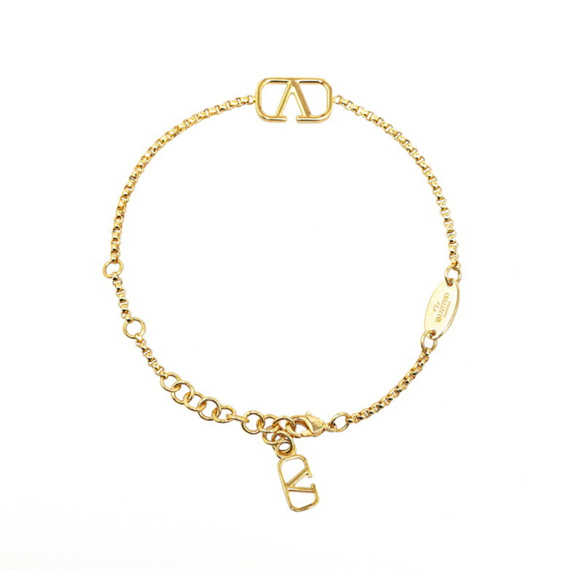 Valentino V Chain Bracelet Gold Plated Women's