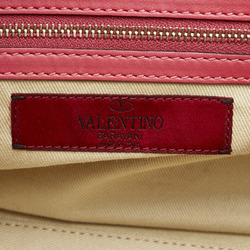 Valentino Roman Studs Handbag Shoulder Bag Pink Leather Women's