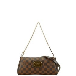 Louis Vuitton Damier Eva Chain Handbag Shoulder Bag N55213 Brown PVC Leather Women's LOUIS VUITTON