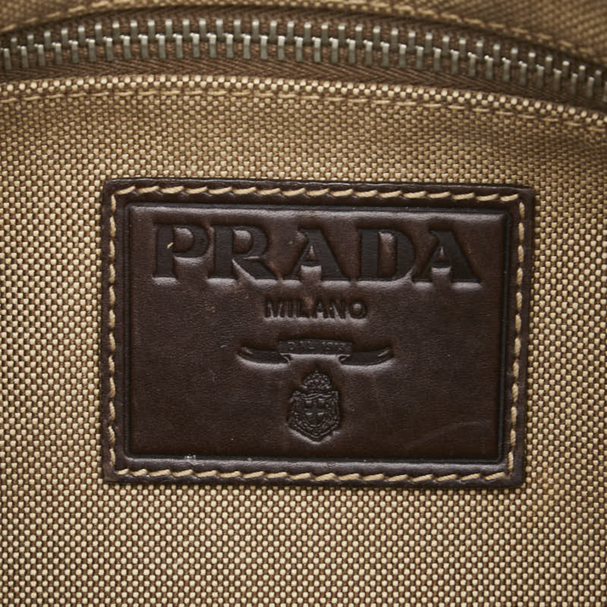 Prada Jacquard Shoulder Bag BT0551 Beige Brown Canvas Leather Women's PRADA