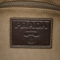 Prada Jacquard Shoulder Bag BT0551 Beige Brown Canvas Leather Women's PRADA