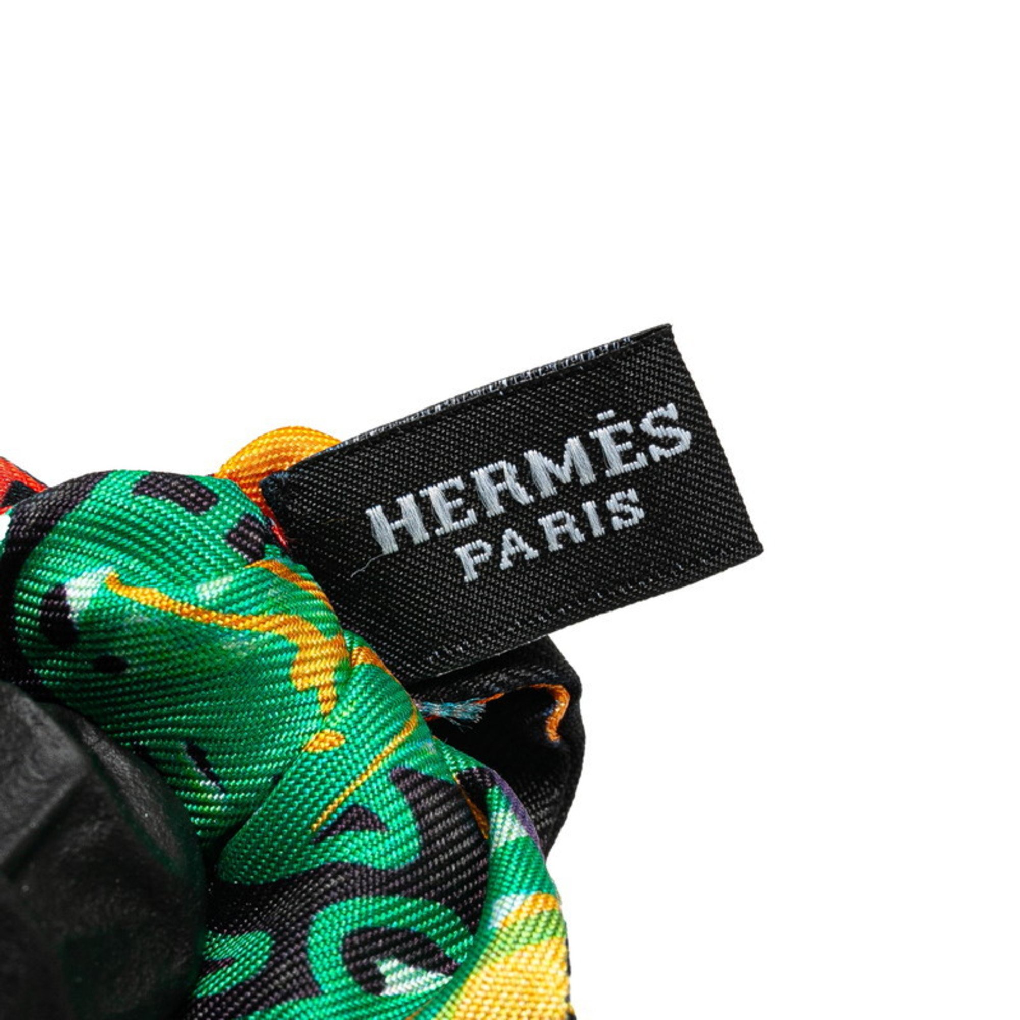 Hermes Nou Papillon Ribbon Bow Tie Green Red Multicolor Silk Women's HERMES