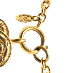 Chanel Matelasse Coco Mark Necklace Gold Plated Women's CHANEL