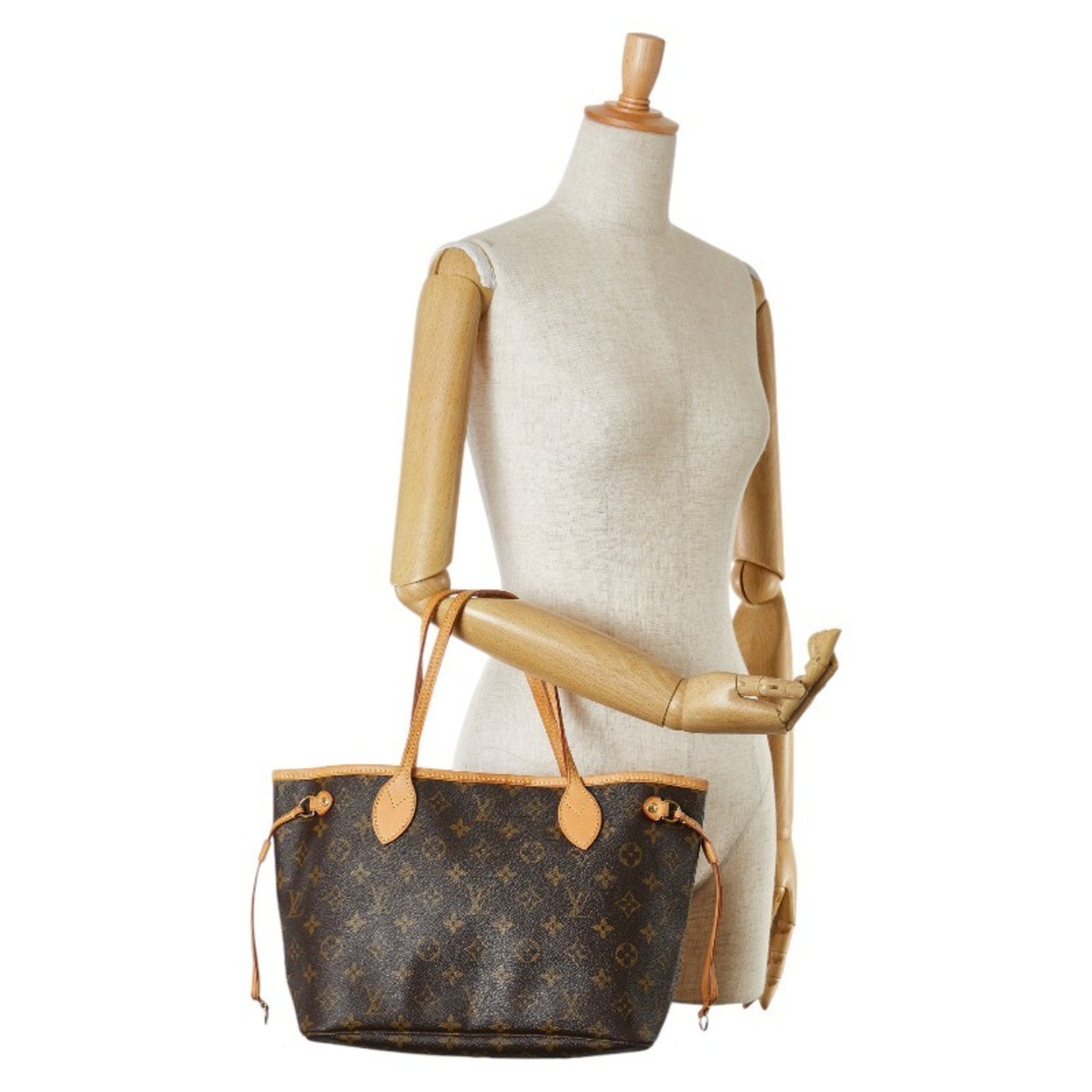 Louis Vuitton Monogram Neverfull PM Handbag Tote Bag M40155 Brown PVC Leather Women's LOUIS VUITTON