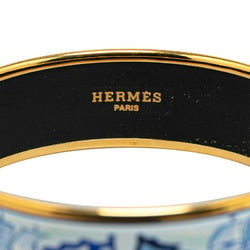 Hermes enamel GM cloisonné sailboat pattern bangle gold light blue plating women's HERMES