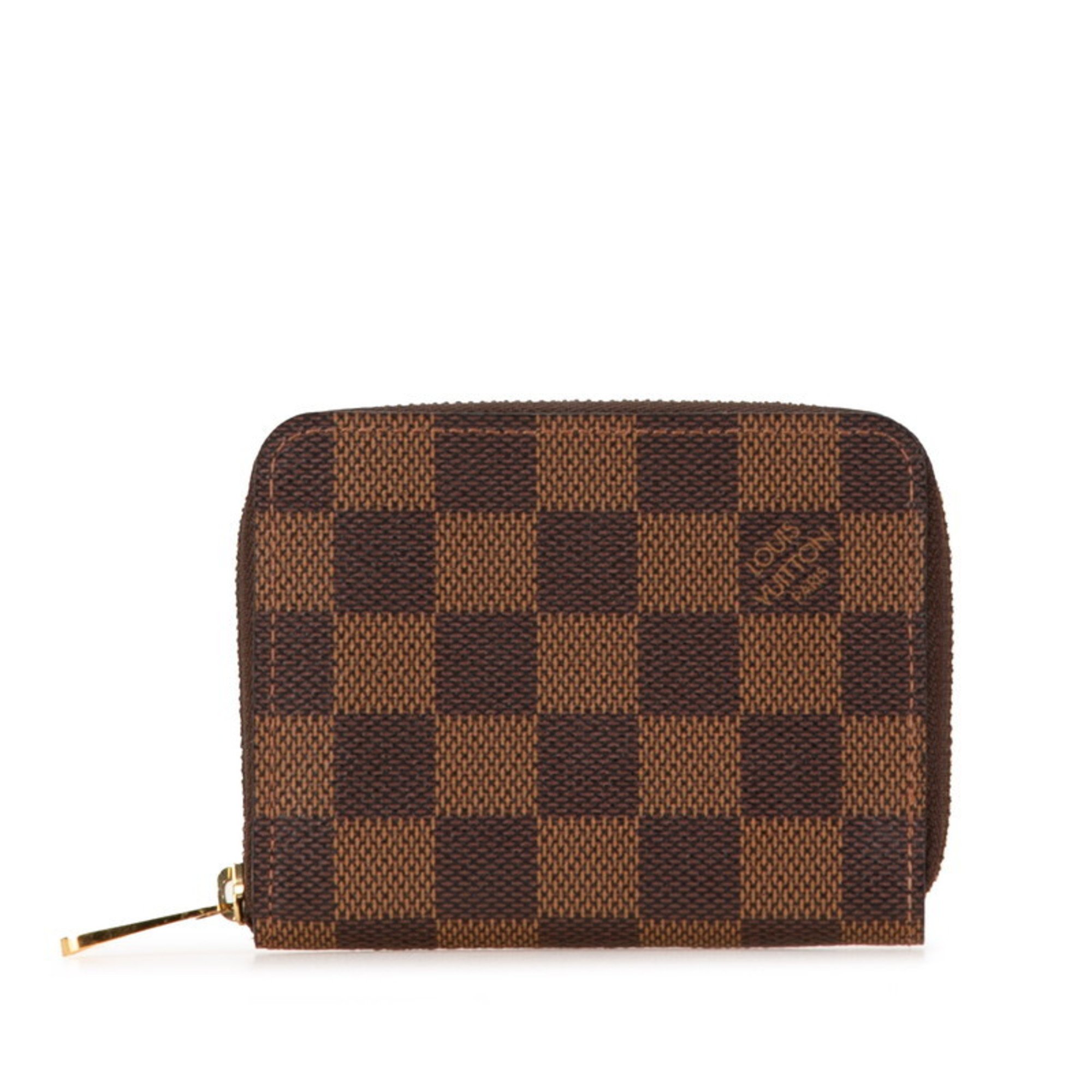 Louis Vuitton Damier Zippy Coin Purse Bi-fold Wallet N63070 Brown PVC Women's LOUIS VUITTON