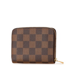 Louis Vuitton Damier Zippy Coin Purse Bi-fold Wallet N63070 Brown PVC Women's LOUIS VUITTON