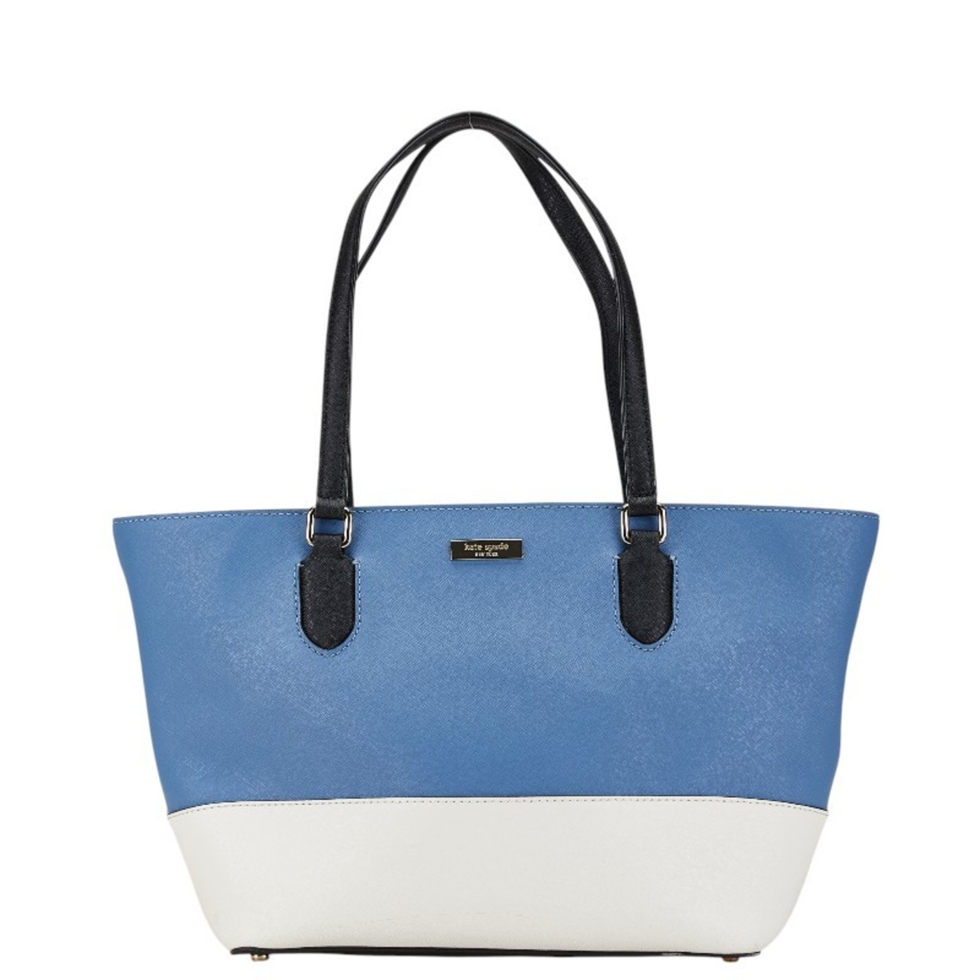 Kate Spade handbag tote bag blue white leather ladies