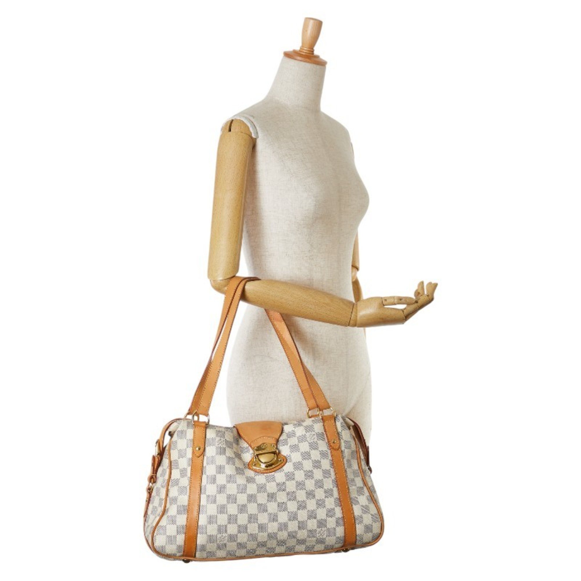 Louis Vuitton Damier Azur Stresa PM Shoulder Bag N42220 White PVC Leather Women's LOUIS VUITTON