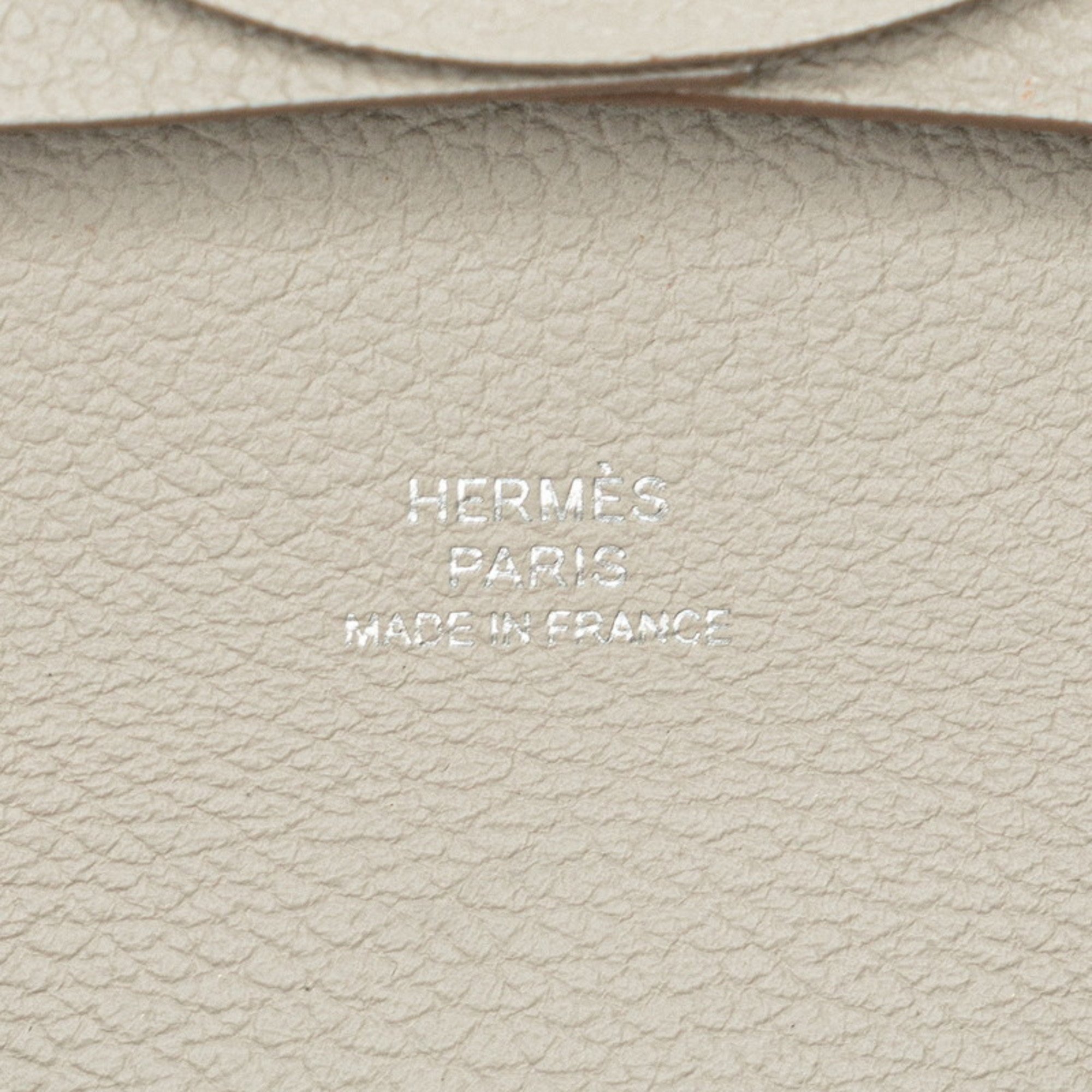 Hermes Bastia Coin Case, Purse, Beige, Ivory, Epsom Leather, Women's, HERMES