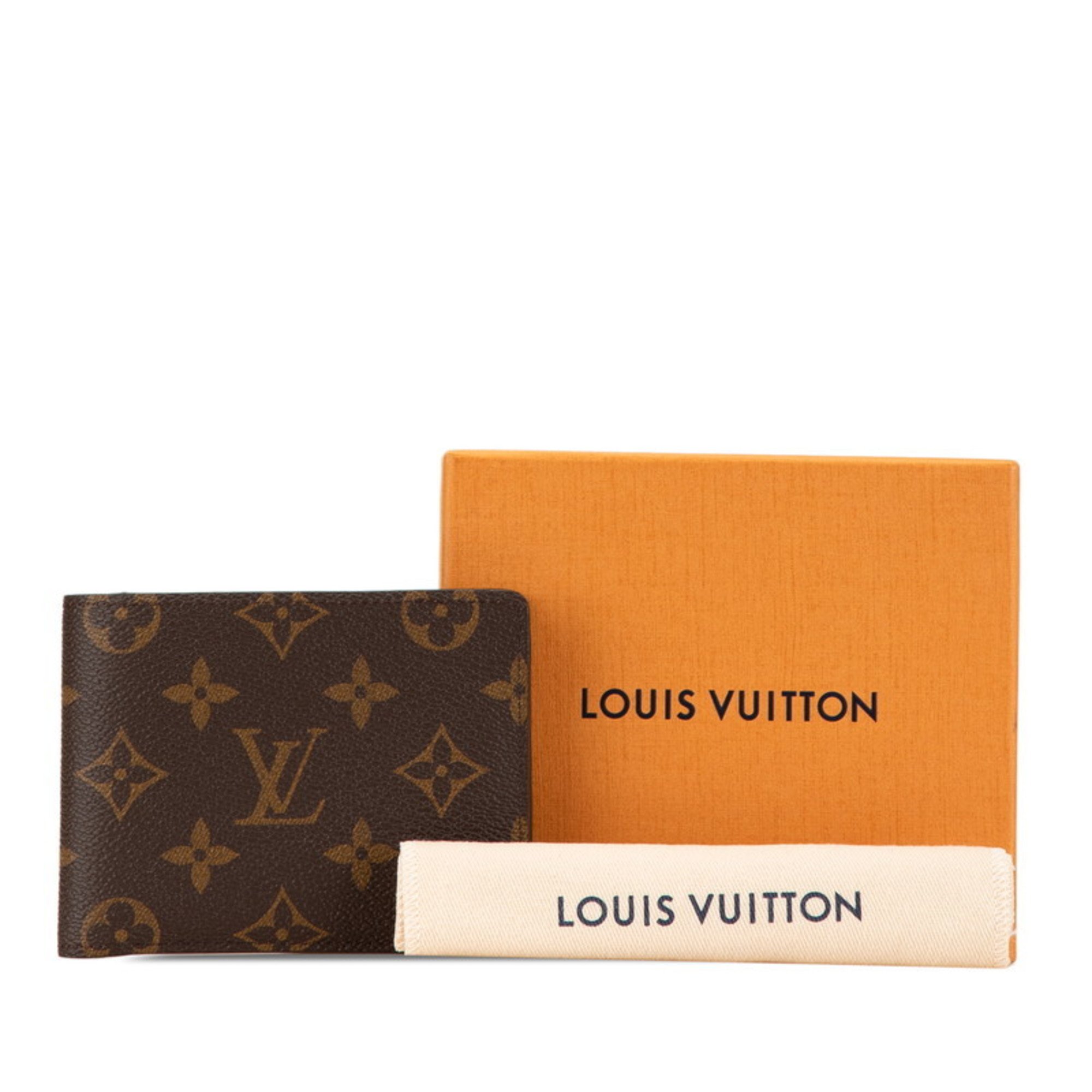 Louis Vuitton Monogram Portefeuille Multiple Bi-fold Wallet M60895 Brown PVC Women's LOUIS VUITTON