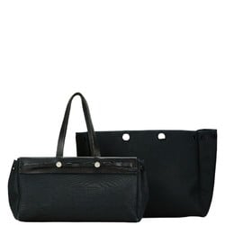 Hermes Airbag Cabas GM Handbag Shoulder Bag Black Toile Officier Women's HERMES