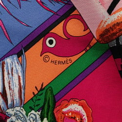 Hermes Carre Triangle KACHINAS Kachina Indian guardian deity ethnic scarf muffler navy pink multicolor silk women's HERMES