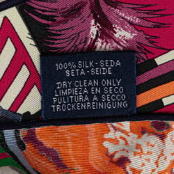 Hermes Carre Triangle KACHINAS Kachina Indian guardian deity ethnic scarf muffler navy pink multicolor silk women's HERMES