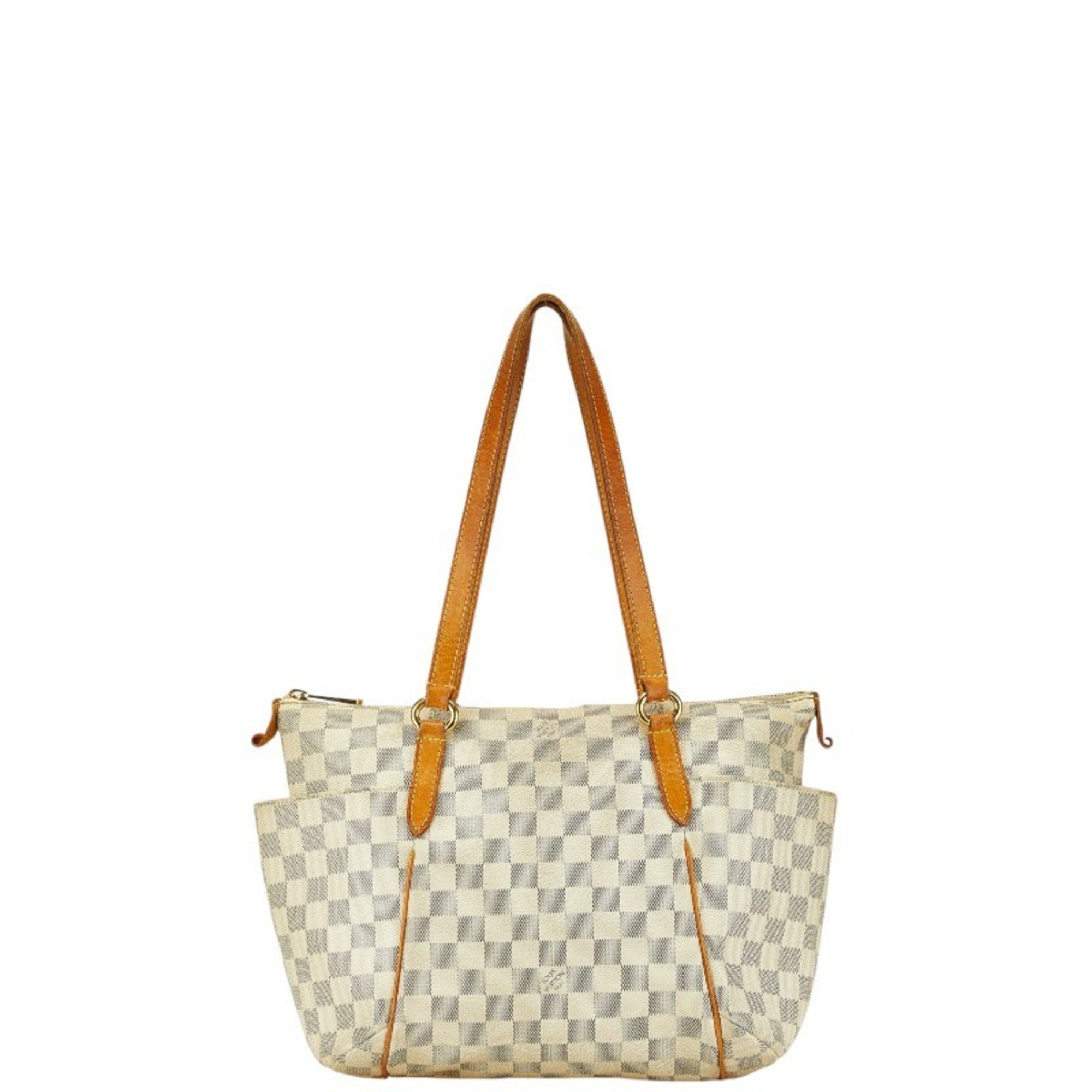 Louis Vuitton Damier Azur Totally PM Tote Bag N41280 White PVC Leather Women's LOUIS VUITTON