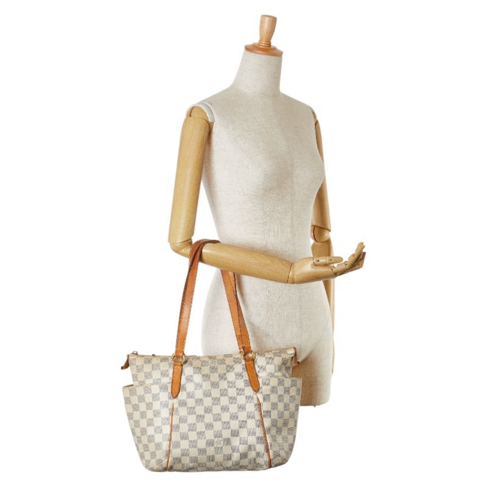 Louis Vuitton Damier Azur Totally PM Tote Bag N41280 White PVC Leather Women's LOUIS VUITTON