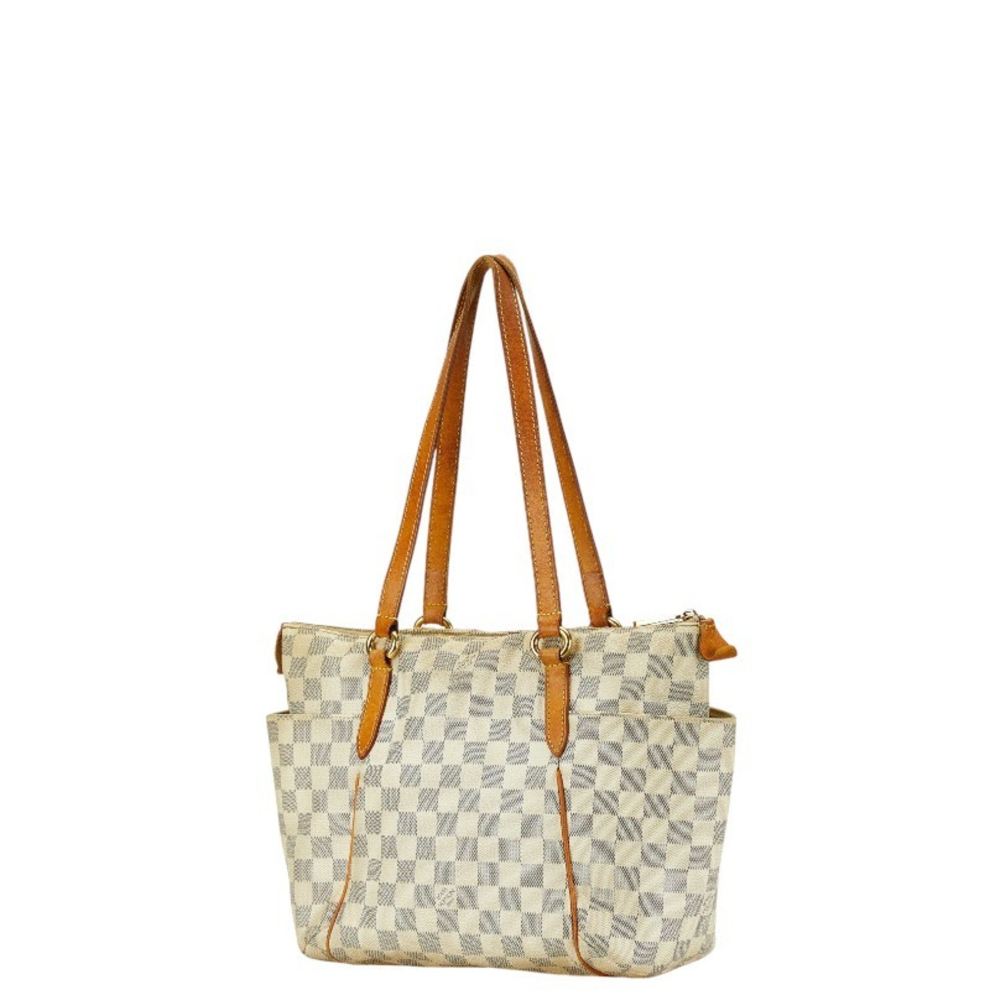 Louis Vuitton Damier Azur Totally PM Tote Bag N41280 White PVC Leather Women's LOUIS VUITTON