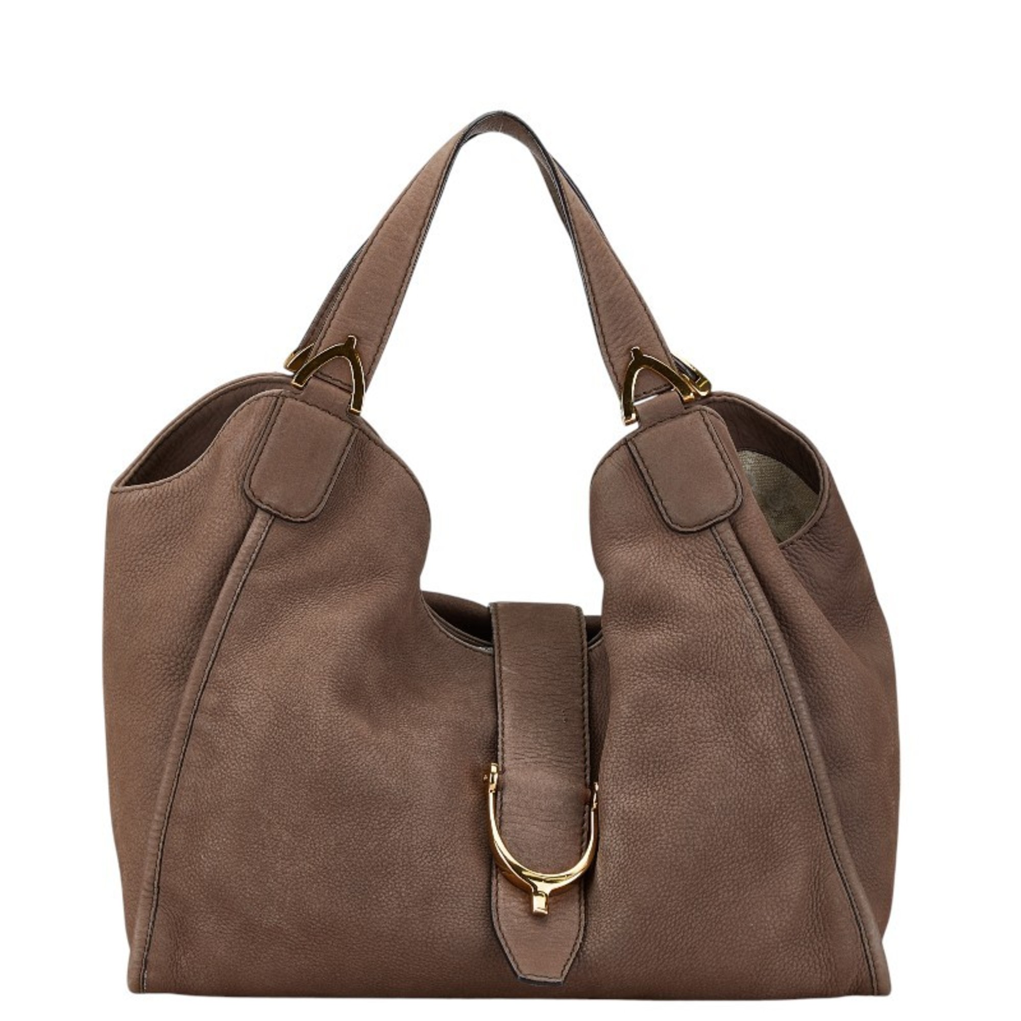 Gucci Soft Stirrup Bag Handbag 296856 Brown Nubuck Women's GUCCI