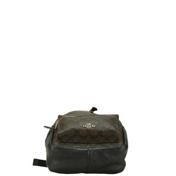 Coach Signature Backpack F58315 Dark Brown Black PVC Leather Women's COACH