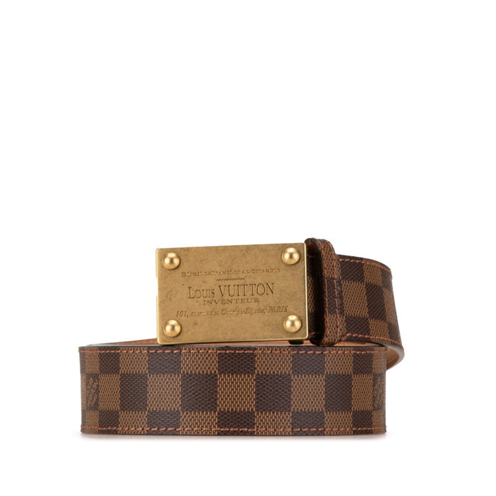 Louis Vuitton Damier Santur Inventour Belt 80/32 M6810 Brown Ebene PVC Women's LOUIS VUITTON