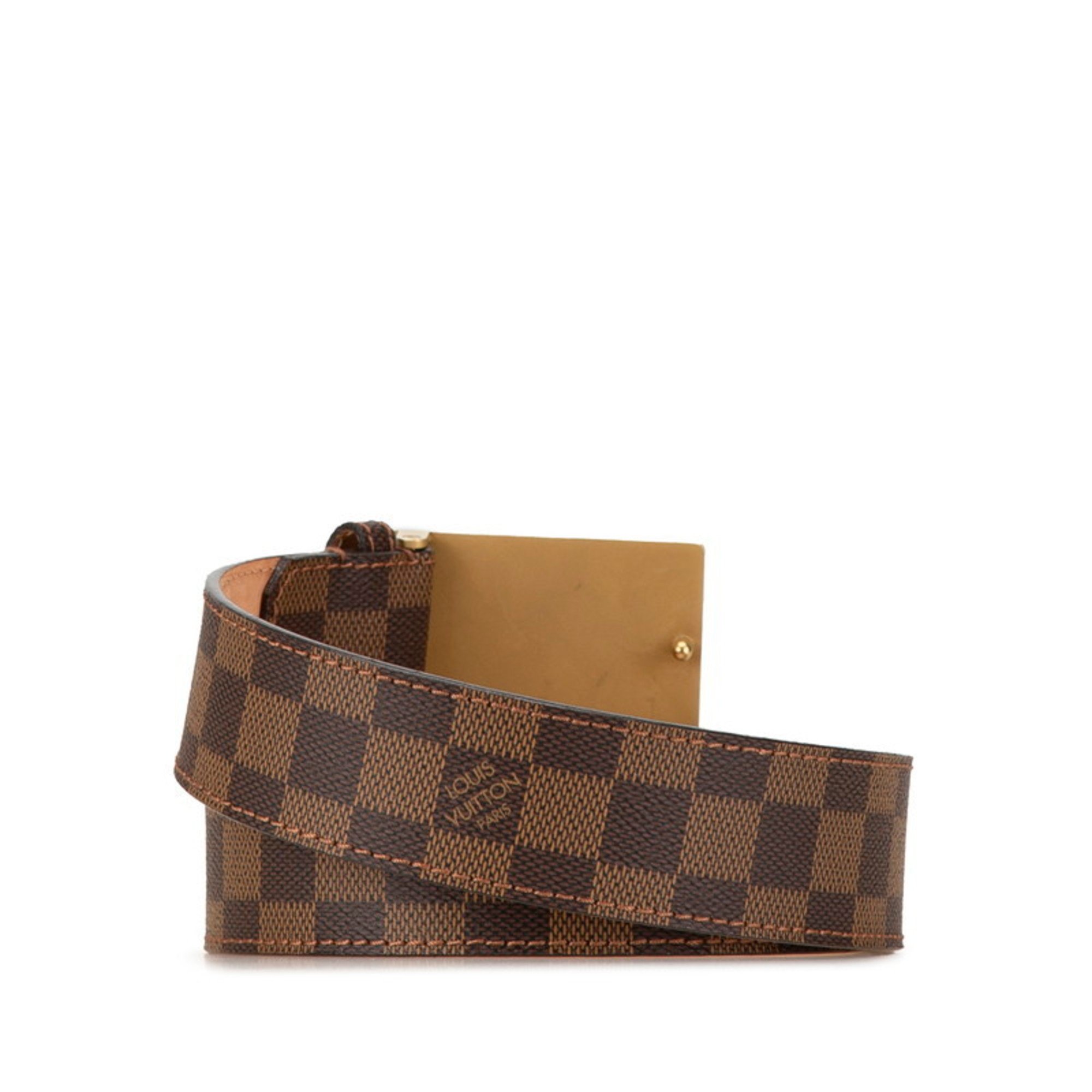 Louis Vuitton Damier Santur Inventour Belt 80/32 M6810 Brown Ebene PVC Women's LOUIS VUITTON