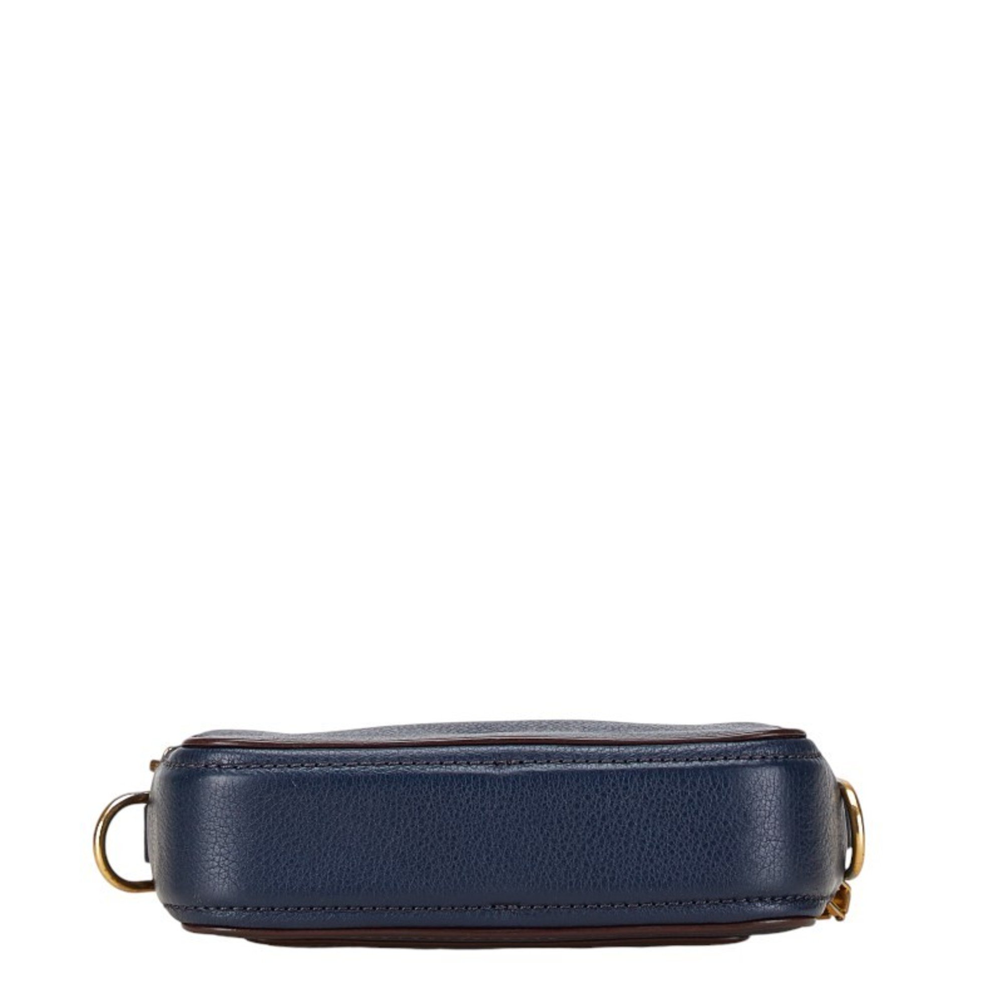 MARC JACOBS Shoulder Bag Navy Leather Women's