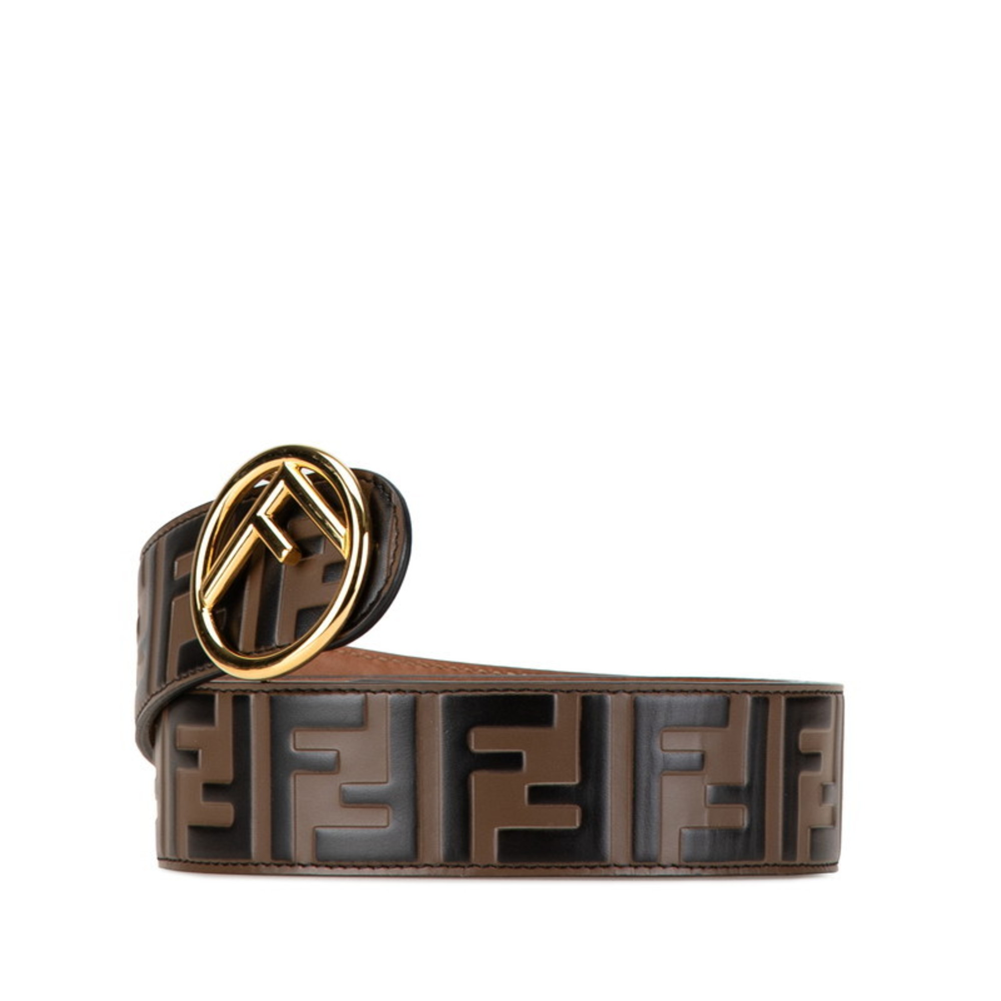 FENDI ZUCCA BELT 80/32 BROWN PVC WOMEN'S