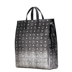 MCM Visetos Glam Gradient Tote Bag Shoulder Black Silver PVC Leather Women's