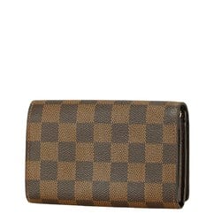 Louis Vuitton Damier Portefeuille Tresor Bi-fold Wallet N61736 Brown PVC Leather Women's LOUIS VUITTON