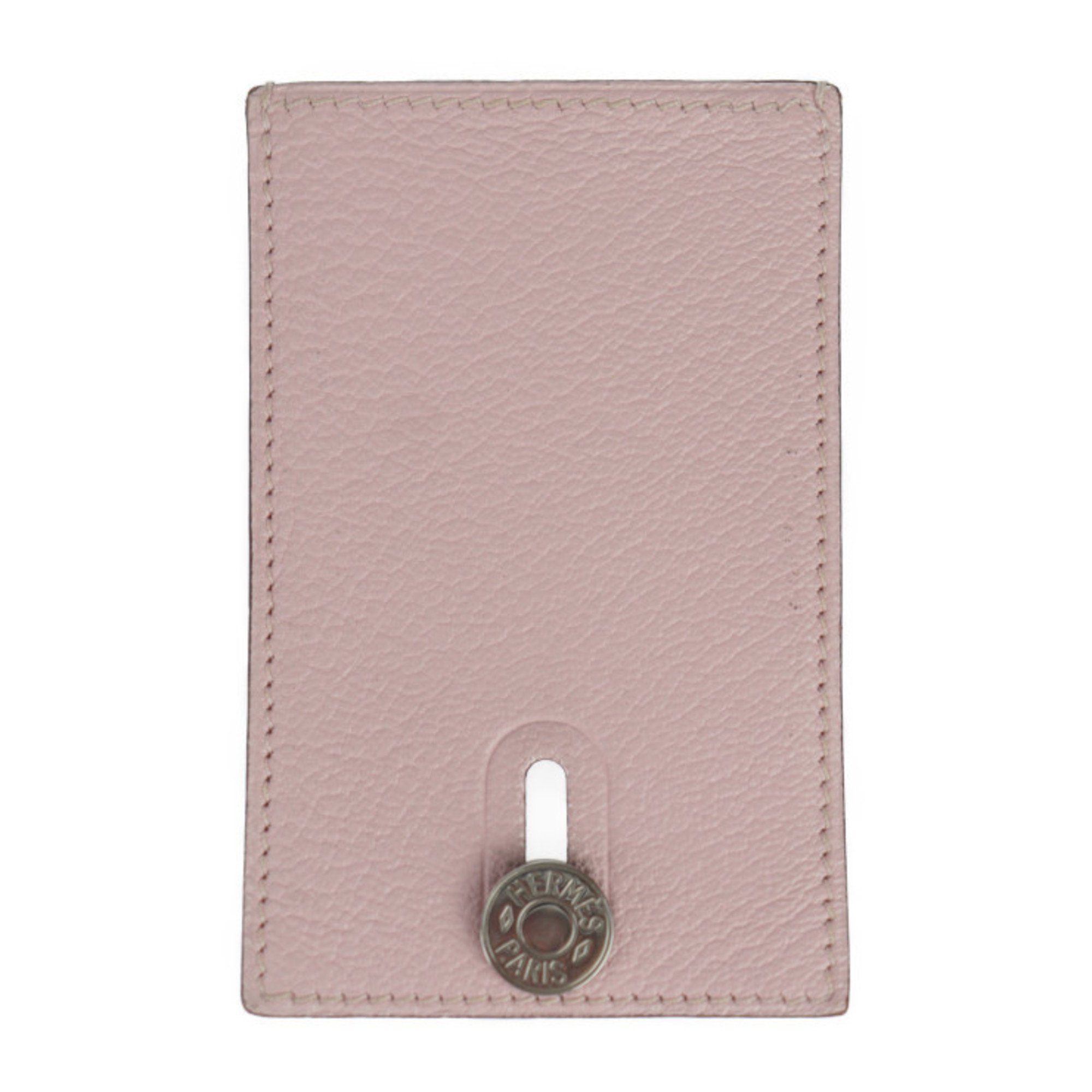 HERMES Hermes Serie Diavolo Pass Case - Chevre Pink Business Card Holder/Card C Engraved