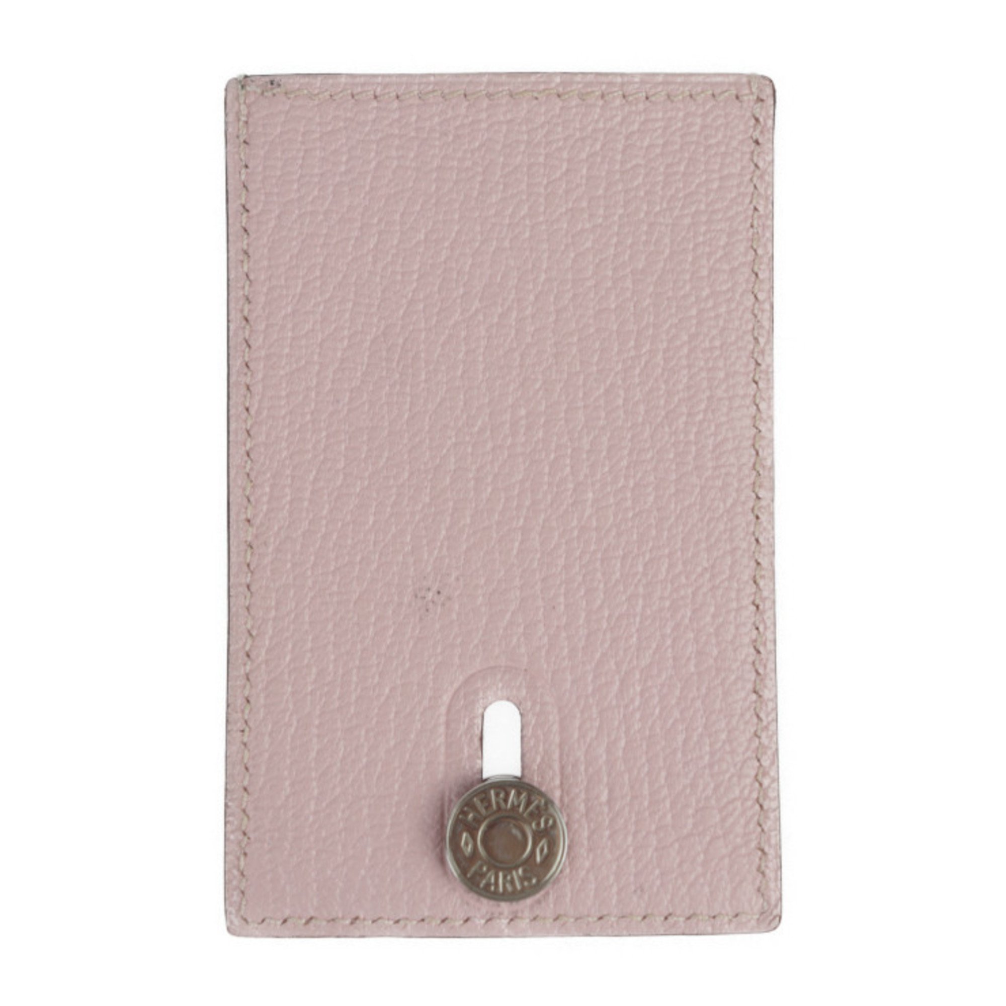 HERMES Hermes Serie Diavolo Pass Case - Chevre Pink Business Card Holder/Card C Engraved