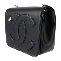 CHANEL Chanel Chain Shoulder Bag AS0321 Calfskin Black Coco Mark Crossbody