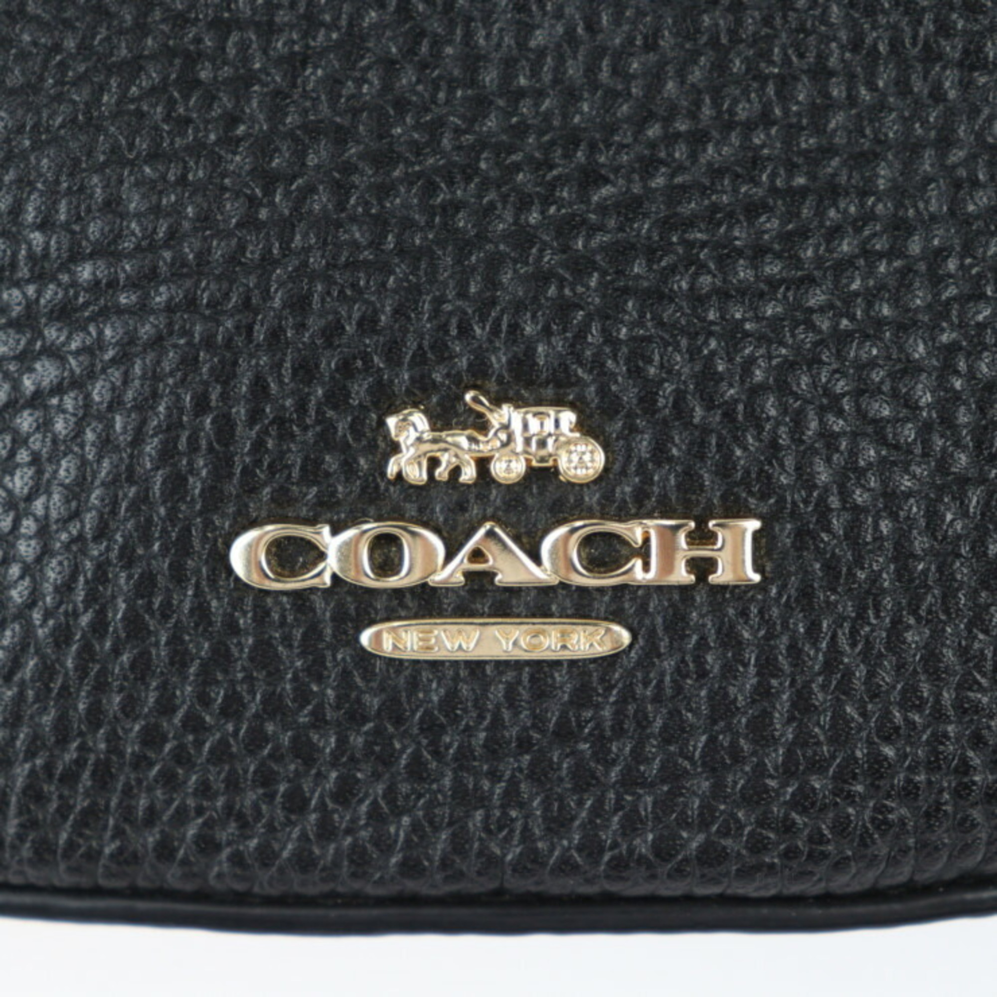 COACH Body Bag Waist 39939 Leather Black Shoulder