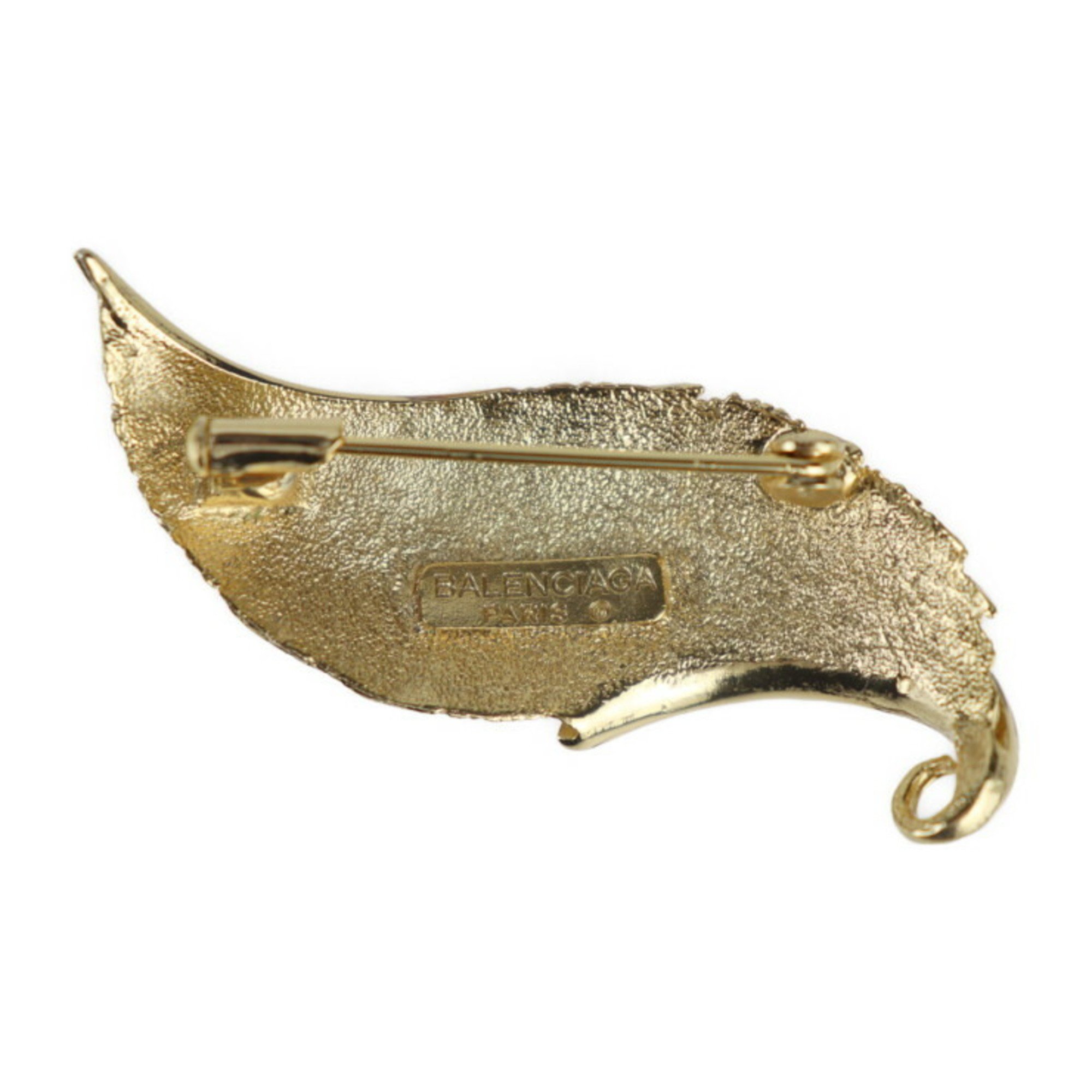 BALENCIAGA Balenciaga pin brooch Brooch - Metal gold feather motif