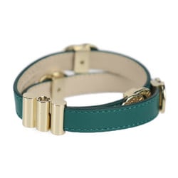 BVLGARI Bvlgari Doppiotondo Double Coil Bracelet 285116 Leather Green