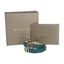 BVLGARI Bvlgari Doppiotondo Double Coil Bracelet 285116 Leather Green