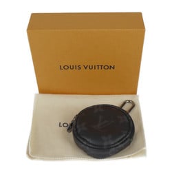 LOUIS VUITTON Louis Vuitton Porte Cle Round Monogram Eclipse Wallet/Coin Case M62796 Leather Black Grey Coin Purse Key Bag Charm