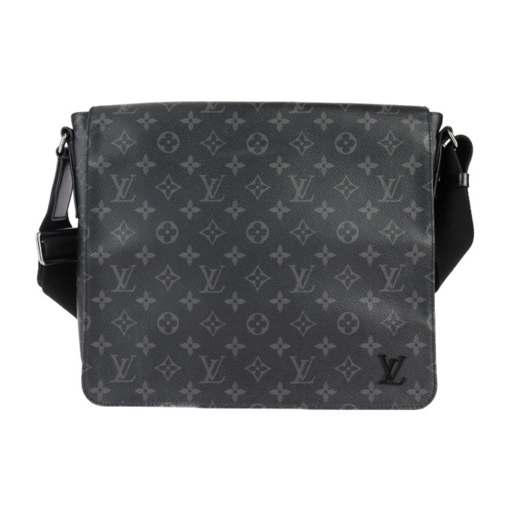 LOUIS VUITTON Louis Vuitton District MM NM Shoulder Bag M44001 Monogram Eclipse Leather Black Grey