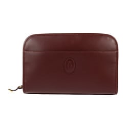 CARTIER Must Line Second Bag L3000042 Leather Bordeaux Clutch